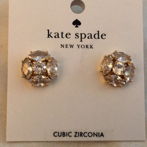 Kate Spade Flying Colors Marquise & Round Clear CZ Cluster Stud Earrings NWT - Picture 4 of 12